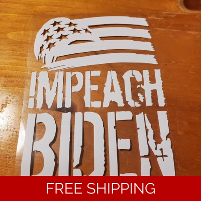 Impeach Biden Usa Flag Die Cut Vinyl Decal Impeach Biden Usa Flag Die Cut Vinyl Decal